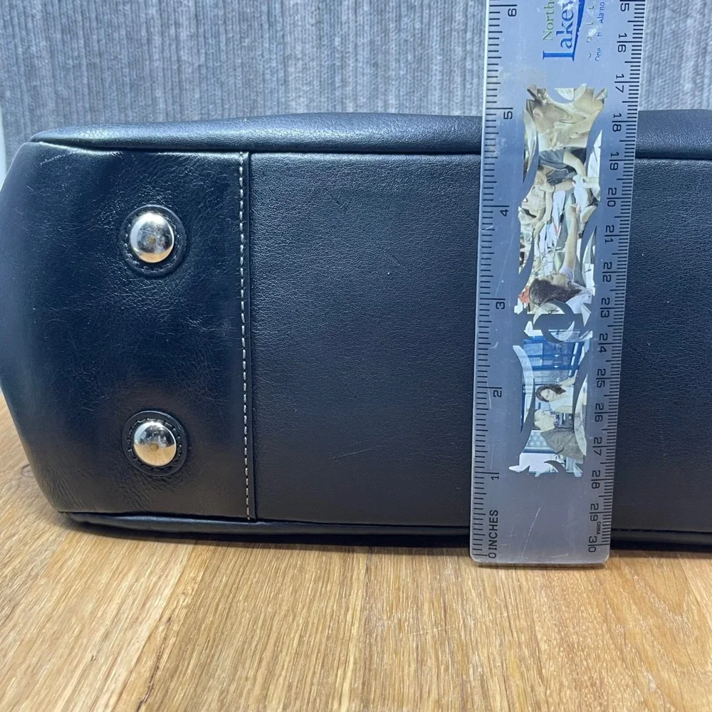 Coach Ashley Pleated Tote‎ Women Large Black Leather Shoulder Handbag F13759 Y2K